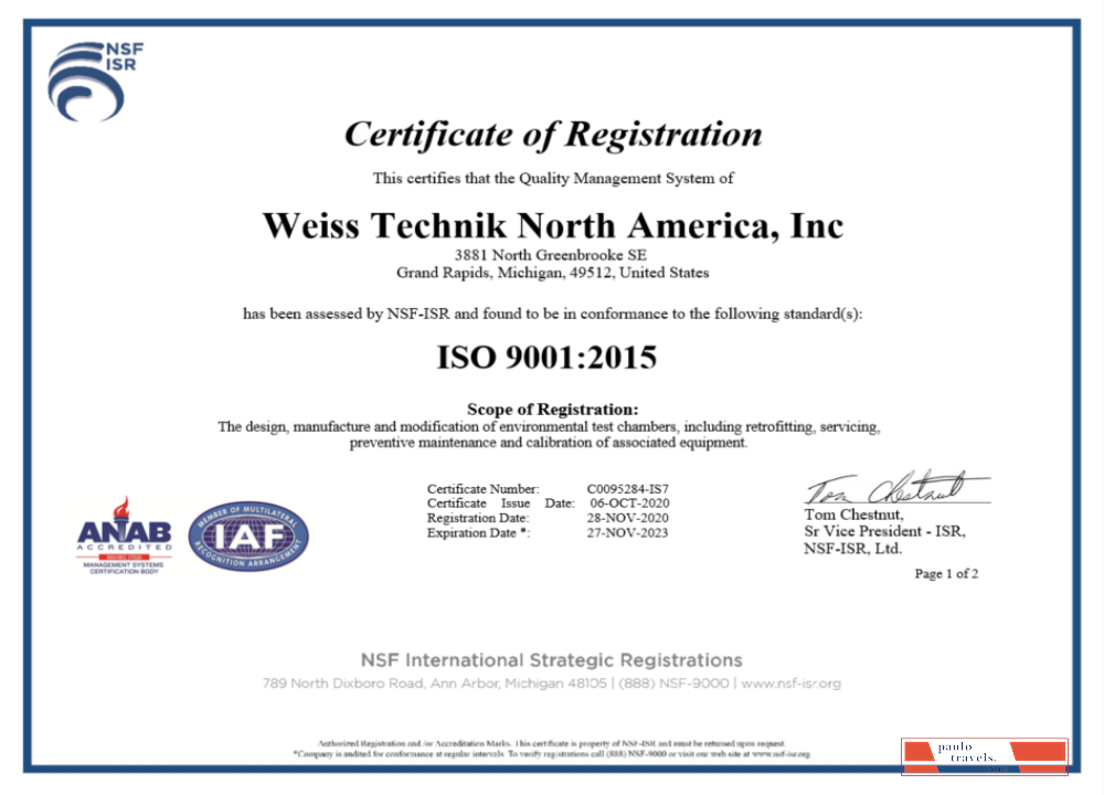 USA ISO certificate of registration Word and PDF template